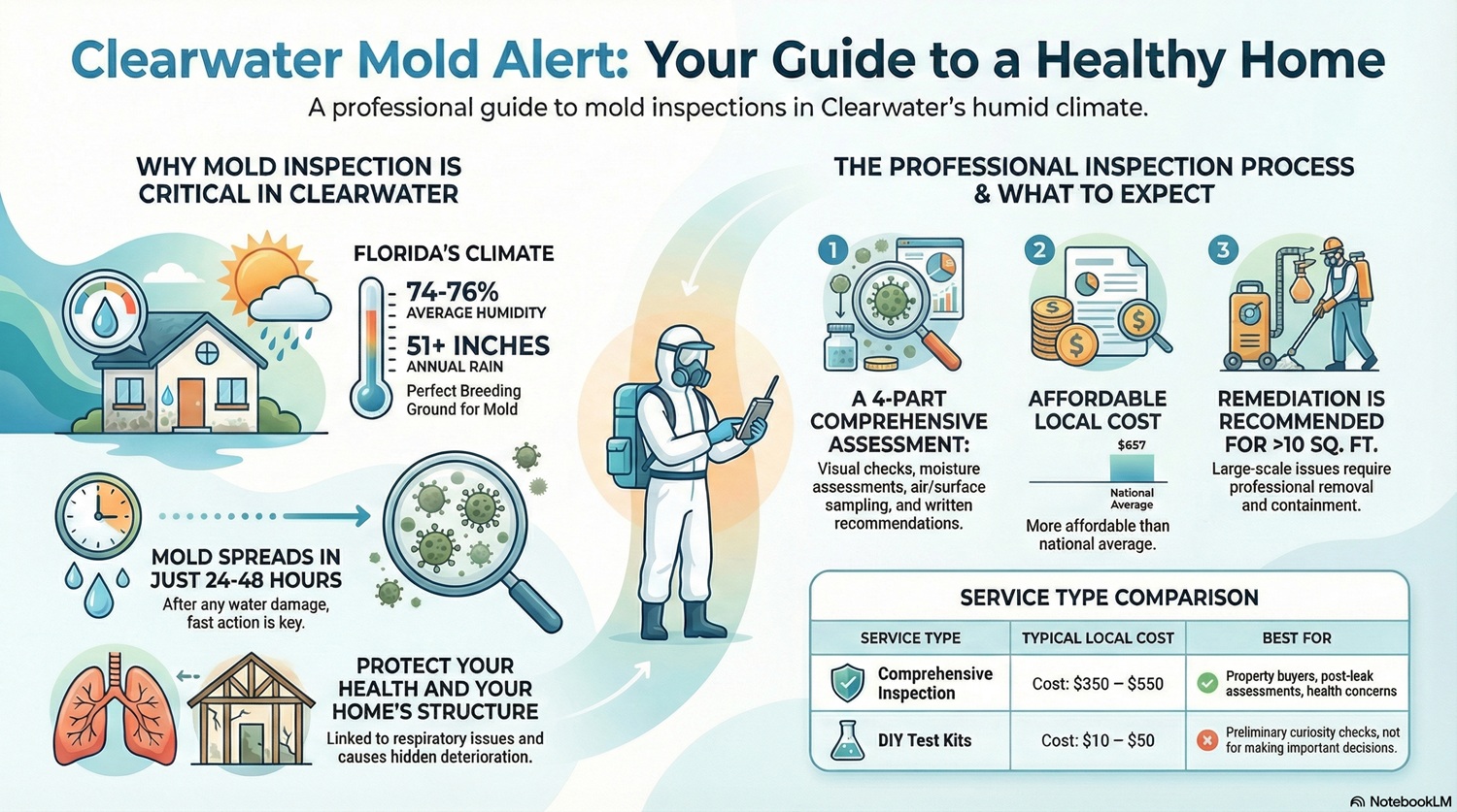 Clearwater Mold Inspection Guide Costs, Process, And How To Protect Your Home Fast